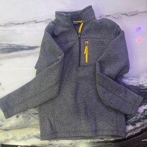 Boys North Face Quarter Zip Gray